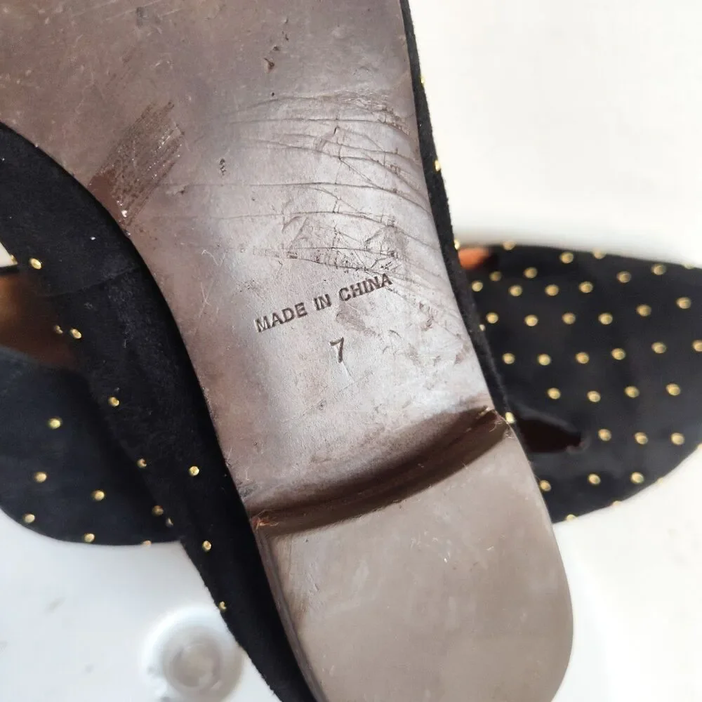 Madewell 1937 Teddy Loafers Women Size 7 Suede Comfortable Leather Flats Studded